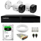 Kit 2 Câmeras Intelbras VHC 1120 B HD 720p Visão Noturna 20m Resistente à Chuva IP66 + Dvr Tudo Forte TFHDX 3304 Full HD 4 Canais + HD 1TB BarraCuda