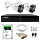 Kit 2 Câmeras Intelbras VHD 1130 B HD 720p Bullet Visão Noturna 30m Resistente à Chuva IP67 + Dvr Tudo Forte TFHDX 3304 4 Canais + HD 1TB BarraCuda