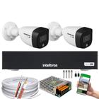 Kit 2 Câmeras Intelbras VHD 1220 B Full Color Bullet Full HD 1080p Multi HD IR 20m + Dvr MHDX 3004