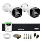 Kit 2 Câmeras Intelbras VHD 1220 B G7 Full Color Bullet Full HD 1080p Multi HD IR 20m + Dvr Intelbras MHDX 1004-C 4 Canais + HD 2TB Barracuda