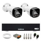 Kit 2 Câmeras Intelbras VHD 1220 B G7 Full Color Bullet Full HD 1080p Multi HD IR 20m + Dvr Intelbras MHDX 1004-C 4 Canais