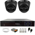Kit 2 Câmeras Intelbras VHD 1220 D Dome Black Full HD 1080p, Lente 2.8mm, Visão Noturna 20m + Dvr Tudo Forte TFHDX 3304 4 Canais Com App Xmeye