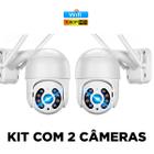 Kit 2 Câmeras Rotativa 360 Full HD Wifi Prova D'água