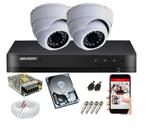 Kit 2 Cameras Segurança 1080p FULL Hd Dvr Hikvision 4ch Alta Resolução c/ Acessórios + Hd 250gb