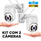 Kit 2 Câmeras Segurança Wifi Full HD +360 à Prova d'Água