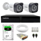 Kit 2 Câmeras Tudo Forte TF 1220 B Full HD 1080p Bullet com Visão Noturna 20M Proteção IP66 + DVR Tudo Forte TFHDX 3304 4 Canais + HD 2TB BarraCuda