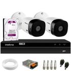 Kit 2 Câmeras VHL 1120B HDCVI Infra 20m IP66 + DVR MHDX 1204 4 Canais Intelbras + HD 1TB Purple