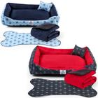 kit 2 Caminhas 4 Pçs Tamanho G 70x60cm Edredom Tapete Pet Cachorro Gato