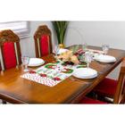 Kit 2 Caminhos de Mesa Natalino Decorativo Estampado e Liso 1,40m X 40cm Oxford