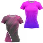 Kit 2 Camisa Academia Feminina Camiseta Caminhada Treino Blusa Dry fit Absorção do suor