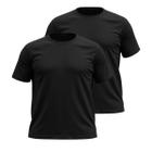 Kit 2 Camisa Camiseta Masculina Plus Size Lisa 100% Algodão Gola Redonda G1 G2 G3 G4