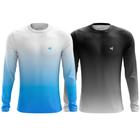 Kit 2 Camisa Masculina Manga Longa Academia Estampada Fitness Camiseta Proteção UV Elegância - Efect