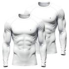 Kit 2 Camisa Térmica Masculina UV Segunda Pele Protação Solar 50+ Manga Longa Dry Fit