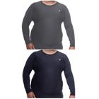 Kit 2 Camisa Termica Plus Size Proteção e Estilo para Atividades ao Ar Livre Cinza e Preto 14
