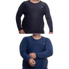 Kit 2 Camisa Termica Plus Size Proteção e Estilo para Atividades ao Ar Livre Preto e Azul Escuro 16
