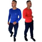 Kit 2 Camisa Termica Proteção uv Estilo para Atividades ao Ar Livre Azul Caneta-Vermelho 34