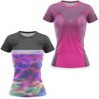 Kit 2 Camisa Tshirt Feminina Academia Caminhada Protecao UV ante odor Baby Look Esportiva