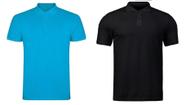 Kit 2 Camisas Polo Masculina Piquet 100% poliéster Gola Polo