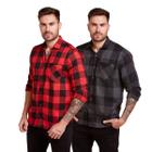 Kit 2 Camisas Xadrez Masculino Flanelado Manga Longa