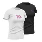 Kit 2 Camiseta Feminina Babylook de Algodão Gola Redonda Estilo Casual Confortavel Estampada