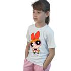 kit 2 Camiseta infantil meninas super poderosa Florzinha