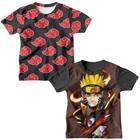 Kit 2 Camiseta Infantil Menino Naruto Nuvem Shippuden Camisa Akatsuki