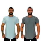 Kit 2 Camiseta Longline MXD Conceito Slim Cores Básicas e Mescladas Lisas