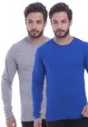 Kit 2 camiseta Masculina Manga Longa TechMalhas 100% Algodão macia leve