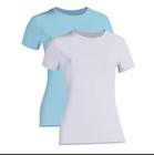 Kit 2 Camiseta Proteção Solar Feminina Manga Curta Uv50+ 1 Azul Bebê 1 Branca