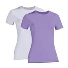 Kit 2 Camiseta Proteção Solar Feminina Manga Curta Uv50+ 1 Lilás 1 Branca