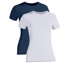 Kit 2 Camiseta Proteção Solar Feminina Manga Curta Uv50+ 1 Marinho 1 Branca