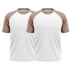 KIT 2 Camiseta Térmica Esportiva Manga Curta Rash Guard Masculina Feminina Academia Treino Branco