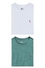 Kit 2 Camisetas Brasa Verde E Branca Pica Pau Bordado Reserva