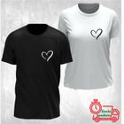 Kit 2 Camisetas Casal Coração Namorados
