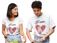 Kit 2 Camisetas Dia dos Namorados Te Amo Casal Crush Namorado Noivos Branca