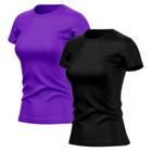 Kit 2 Camisetas Feminina Dry Básica Lisa Proteção Solar UV Térmica Blusa Academia Esporte Camisa