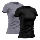 Kit 2 Camisetas Feminina Dry Básica Lisa Proteção Solar UV Térmica Camisa Blusa