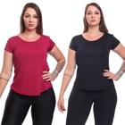 Kit 2 Camisetas Feminina Dry Fit Manga Curta Baby Look Tshirt Básica Lisa Academia Treino Esporte