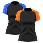 Kit 2 Camisetas Feminina Raglan Dry Fit Proteção Solar UV Básica Lisa Treino Academia Ciclismo - Whats Wear