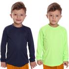 Kit 2 Camisetas Infantil Menino Proteção UV Térmica Solar Manga Longa Camisa Praia Esporte