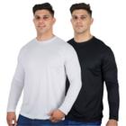 Kit 2 Camisetas Manga Longa Masculina Dry Fit Proteção UV 50