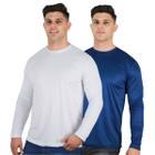 Kit 2 Camisetas Manga Longa Masculina Dry Fit Proteção UV 50