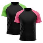 Kit 2 Camisetas Masculina Raglan Dry Fit Proteção Solar UV