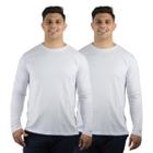 Kit 2 Camisetas Masculinas Manga Longa Slim Algodão 30.1 TRV