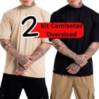 Kit 2 Camisetas Oversized 100% Algodão Streetwear Premium