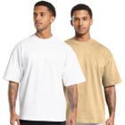 Kit 2 Camisetas Oversized de Algodão para Academia, Fitness e Esportes com Gola Redonda Lisa