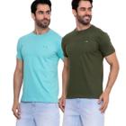 Kit 2 camisetas Premium Azul Claro e Verde Militar