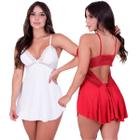 Kit 2 Camisolas De Renda Decote Nas Costas Pijama Verão