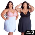 Kit 2 Camisolas Plus Size Romantic Sexy Tamanho Grande Confortável Charmosa