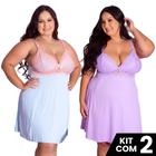 Kit 2 Camisolas Plus Size Romantic Sexy Tamanho Grande Confortável Charmosa